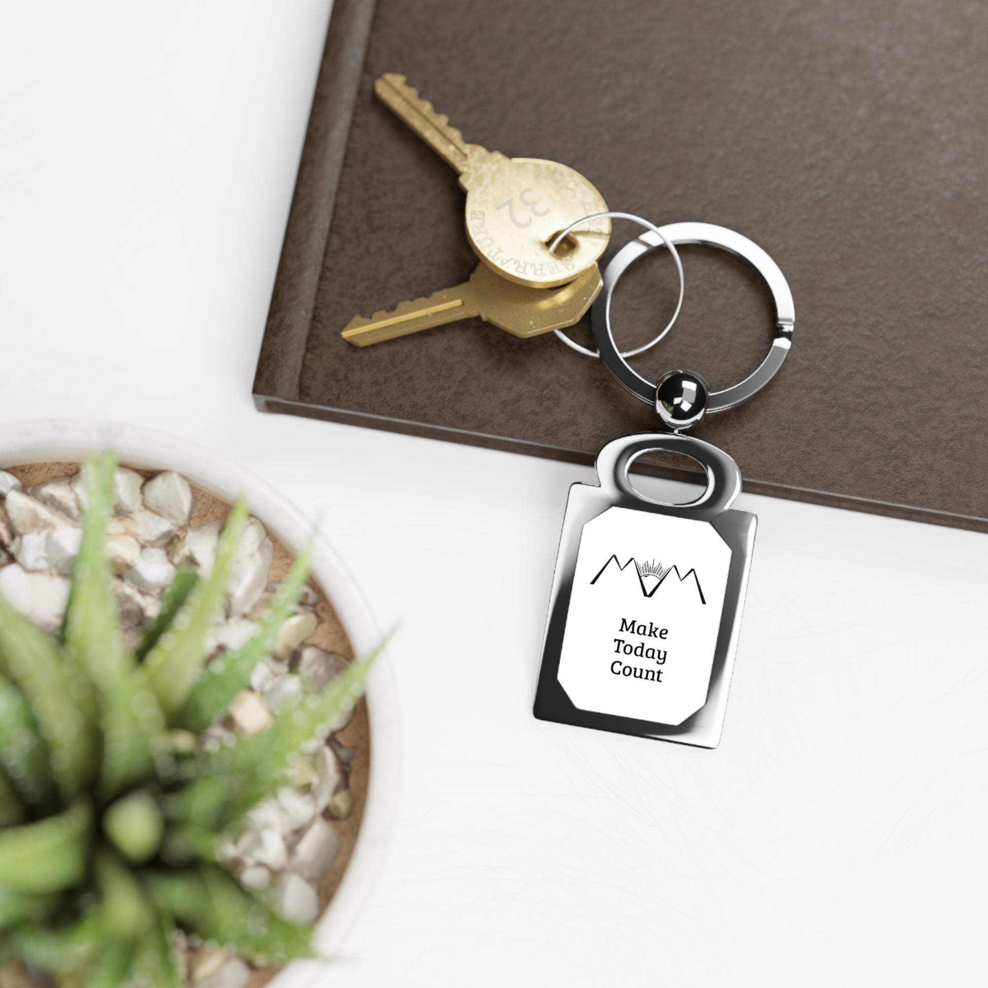 keychain make today count mindset of mom keychain